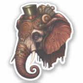 Sticker éléphant Steampunk (Recto)