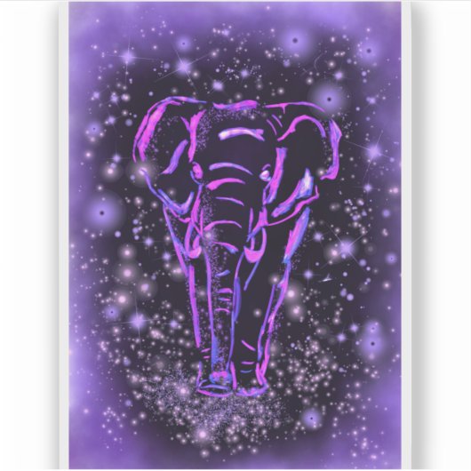 Sticker Eléphant Violet (Devant)