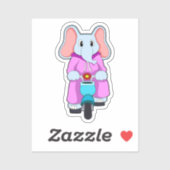 Sticker Elephant with Bicycle (Feuille)