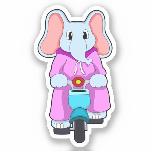 Sticker Elephant with Bicycle (Recto)