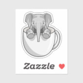 Sticker Elephant with Cup (Feuille)