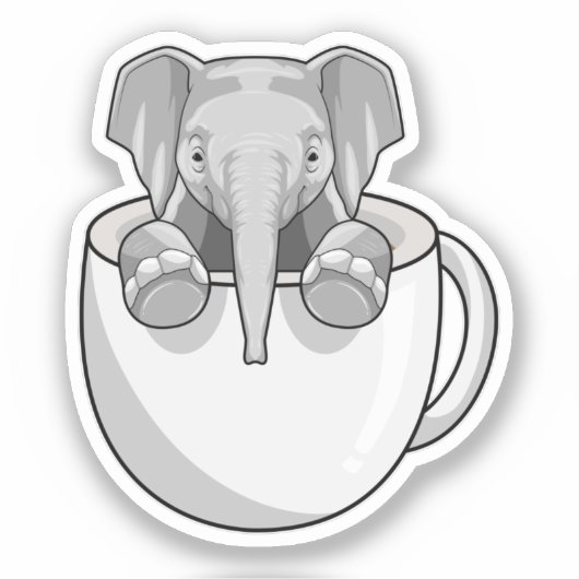Sticker Elephant with Cup (Recto)