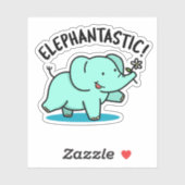 Sticker Elephantastic Funny Elephant Pun (Feuille)
