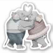 Sticker Elephants en amour (Devant)