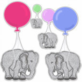 Sticker Eléphants volants avec ballons d'hélium (Devant)