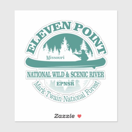 Sticker Eleven Point River (canot) (Feuille)