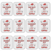 Sticker Elf Boots Santa Claus Casquette Blanc Noël (Devant)