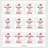 Sticker Elf Boots Santa Claus Casquette Blanc Noël (Feuille)