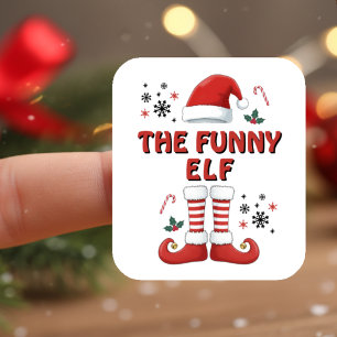 Sticker Elf Boots Santa Claus Casquette Blanc Noël