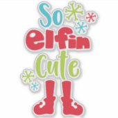 Sticker Elfin Cute, Chaussures Elf, Pneus, Noël (Devant)