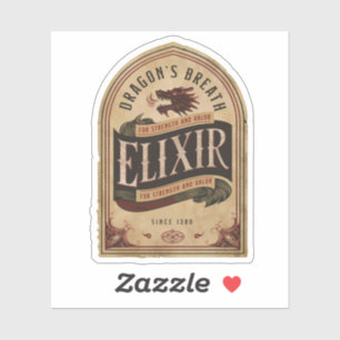 Sticker Élixir de Dragons Souffle d'Halloween Potion Magiq