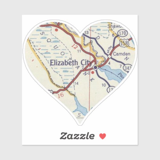 Sticker Elizabeth City Caroline du Nord (Feuille)