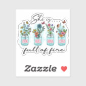 Sticker Elle est pleine de feu - Autonomisation florale dy (Feuille)