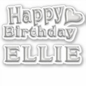 Sticker Ellie Happy Birthday (Devant)