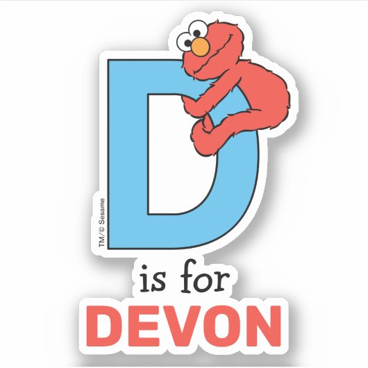 Sticker Elmo Alphabet | D Bleu (Devant)