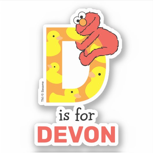 Sticker Elmo Alphabet | D Canard (Devant)