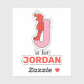 Sticker Elmo Alphabet | J rose (Feuille)