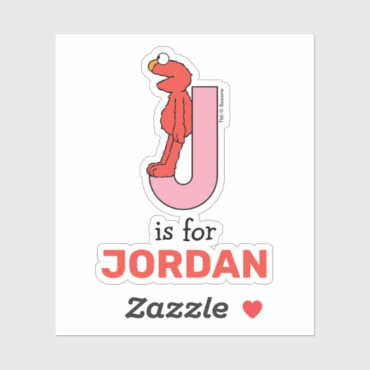 Sticker Elmo Alphabet | J rose (Feuille)