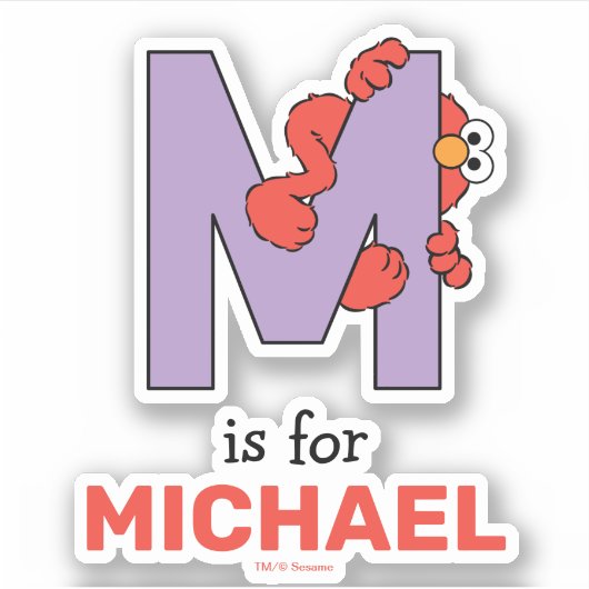 Sticker Elmo Alphabet | M pourpre (Devant)