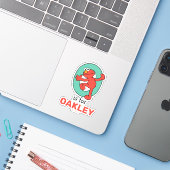Sticker Elmo Alphabet | O TURQUOISE (Ordinateur portable avec iPhone)