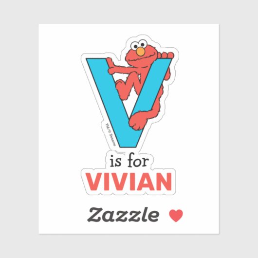 Sticker Elmo Alphabet | V bleu (Feuille)
