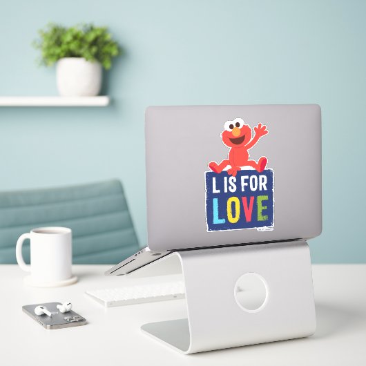 Sticker Elmo | L est pour l'amour (Ordinateur portable sur le bureau)