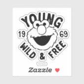 Sticker Elmo Skate Logo - Young, Wild & Free 1969 (Feuille)