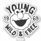 Sticker Elmo Skate Logo - Young, Wild & Free 1969 (Devant)