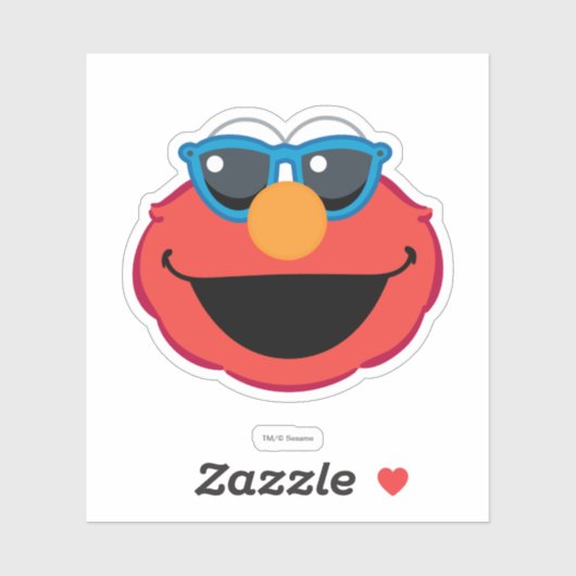 Sticker Elmo visage souriant avec lunettes de soleil (Feuille)