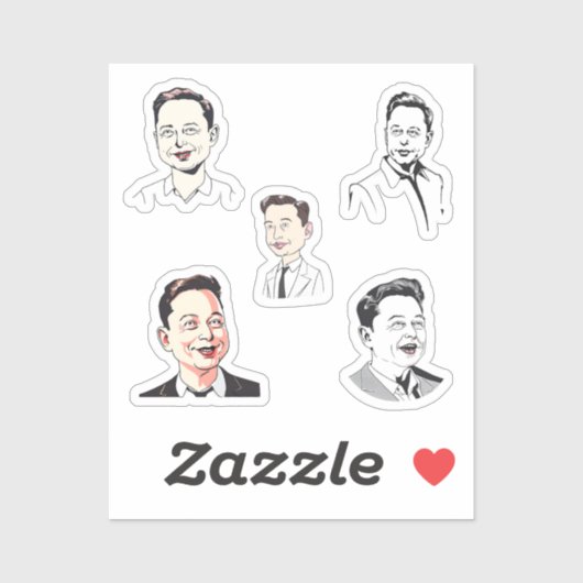 Sticker elon musk funny caricature (Feuille)