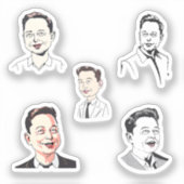 Sticker elon musk funny caricature (Recto)