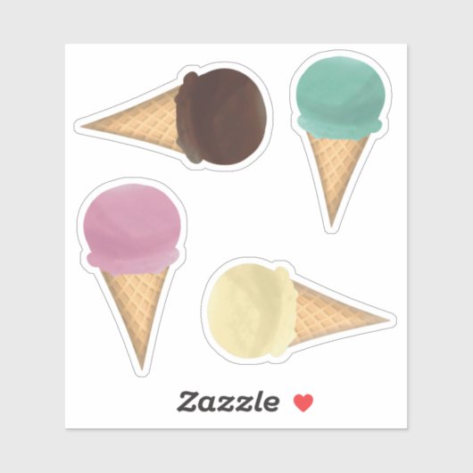 Sticker Emballage adhésif pour crème glacée (Feuille)