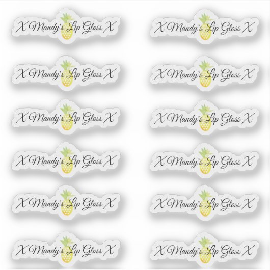 Sticker Emballage de gloss pour lèvres à l'ananas Logo A (Devant)