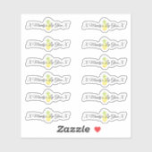 Sticker Emballage de gloss pour lèvres à l'ananas Logo A (Feuille)