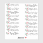 Sticker Emballage de Gloss pour Lèvres en Pastèque Nom de  (Feuille)