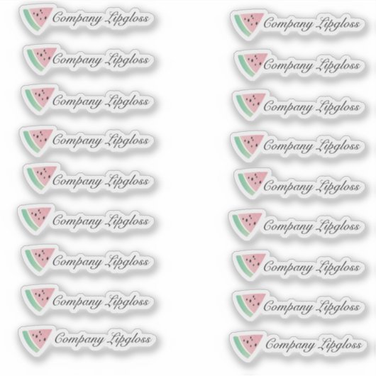 Sticker Emballage de Gloss pour Lèvres en Pastèque Nom de  (Devant)