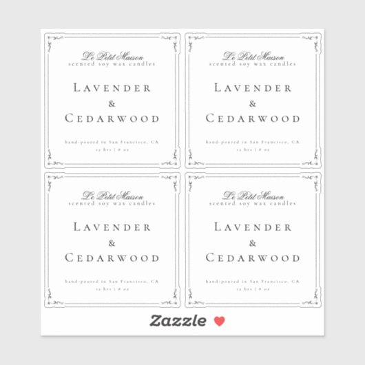 Sticker Emballage de produit de bougie standard transparen (Feuille)