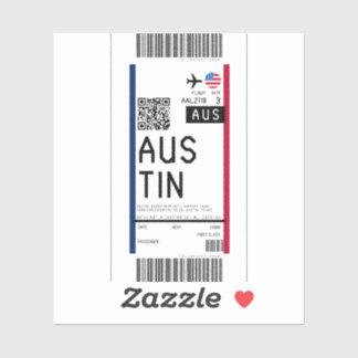 Sticker Embarquement pass pour Austin (AUS)