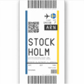 Sticker Embarquement pass pour Stockholm (ARN) (Devant)