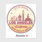 Sticker Emblem de Los Angeles California City Skyline (Feuille)