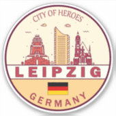 Sticker Emblem Leipzig Allemagne City Skyline (Devant)