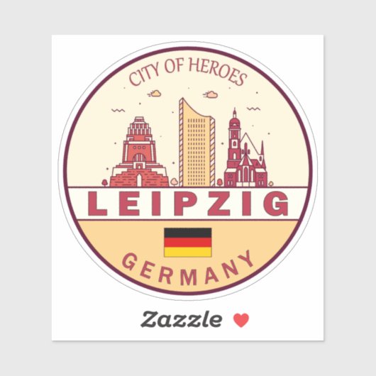 Sticker Emblem Leipzig Allemagne City Skyline (Feuille)