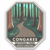 Sticker Emblem rétro du Parc national de Congaree (Devant)