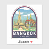Sticker Emblème Bangkok Thaïlande Travel Retro (Feuille)