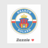 Sticker Emblème circulaire de Cracovie en Pologne (Feuille)