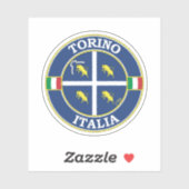 Sticker Emblème circulaire de Turin Italie (Feuille)