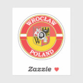Sticker Emblème circulaire de Wroclaw Pologne (Feuille)