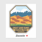 Sticker Emblème coloré du parc national des grandes dunes (Feuille)