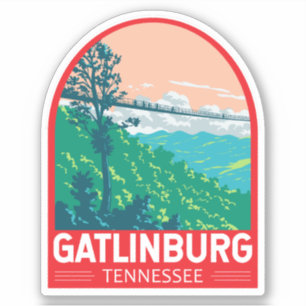 Sticker Emblème d'art de voyage à Gatlinburg Tennessee