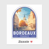 Sticker Emblème d'Art Voyage de Bordeaux France (Feuille)